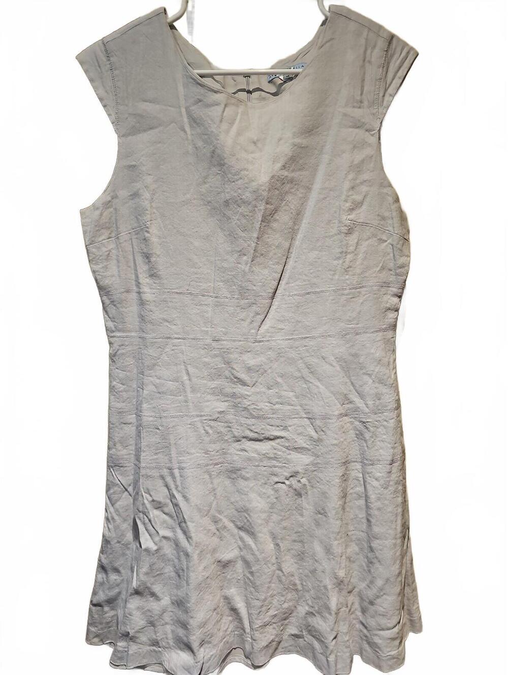 Antonio Melani Linen Blend Light Lavendar/Gray Dress Size: 14 with Lining